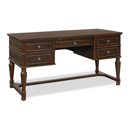 Weston 60" Half Pedestal Desk in Brown