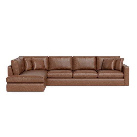 James Leather 4-Seat Bumper Sectional