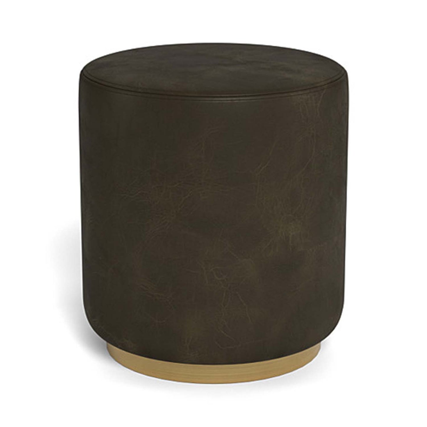 Fae Leather Round Ottoman