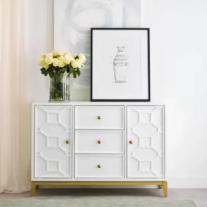 Chelsea Credenza With Decorative Lattice