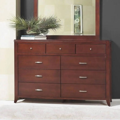 Brighton 9 Drawer Double Dresser In Cinnamon