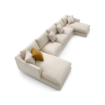 Feathers U-Sectional 5-Pieces Beige (Textured)