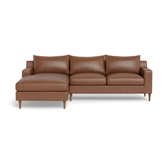 Sloan Leather Left Chaise Sectional