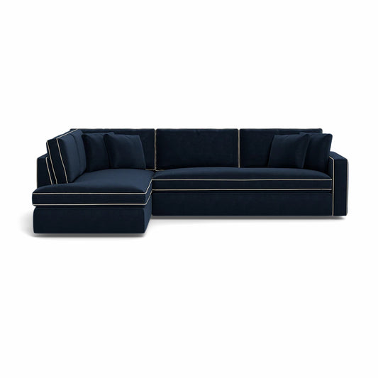 James 3-Seat Bumper Sleeper Sectional with Contrast Piping