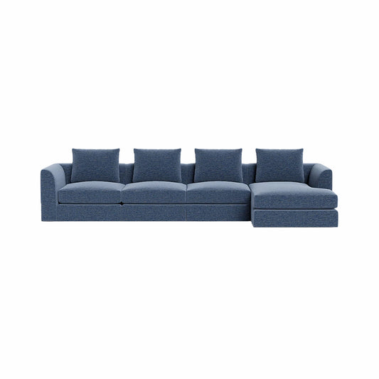 Beckham Modular 4-Seat Right Chaise Sectional with Ottoman