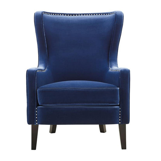 Rosco Modern Wingback Navy Velvet Accent Chair