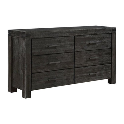 Meadow Six Drawer Solid Wood Dresser in Graphite