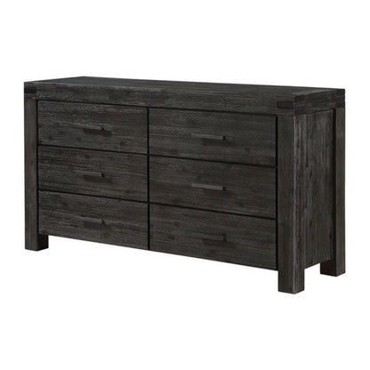 Meadow Six Drawer Solid Wood Dresser in Graphite