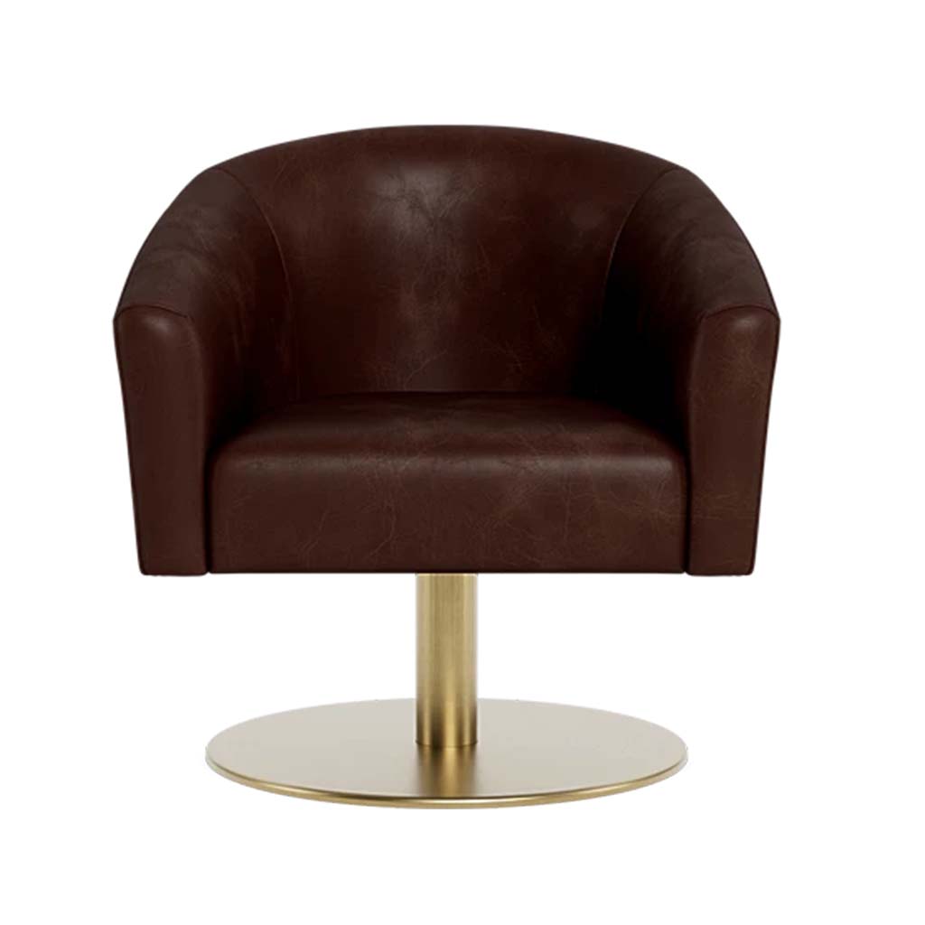 Tegan Leather Pedestal Swivel Chair