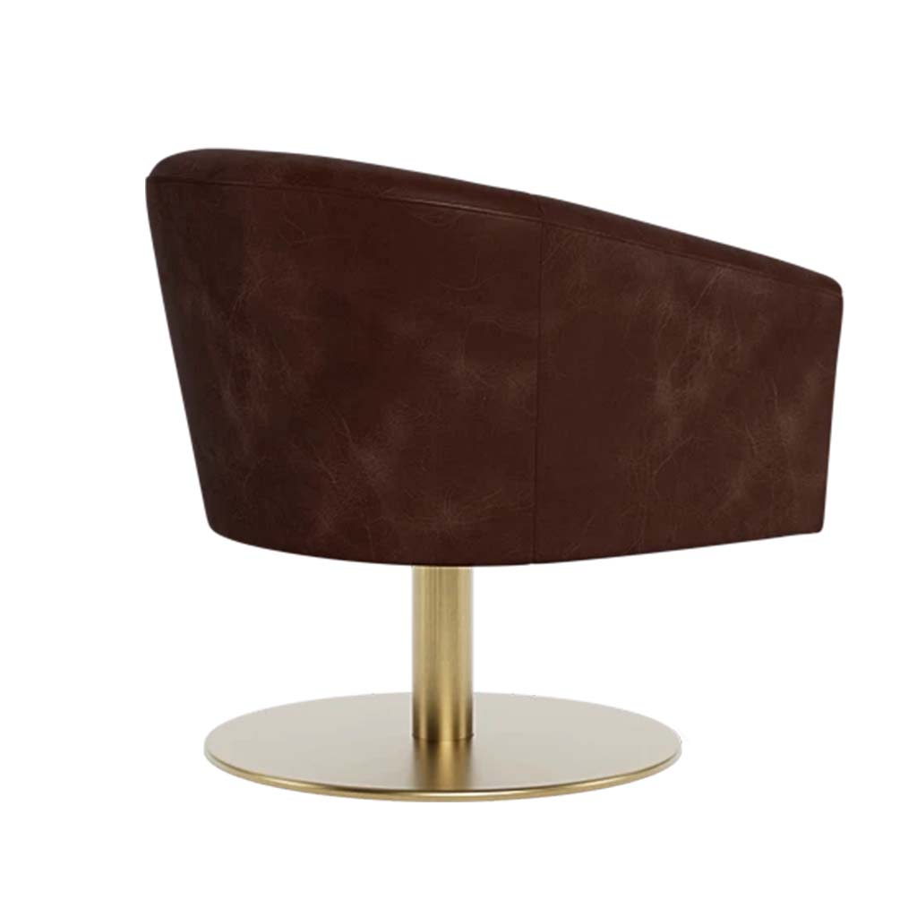 Tegan Leather Pedestal Swivel Chair