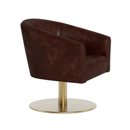 Tegan Leather Pedestal Swivel Chair