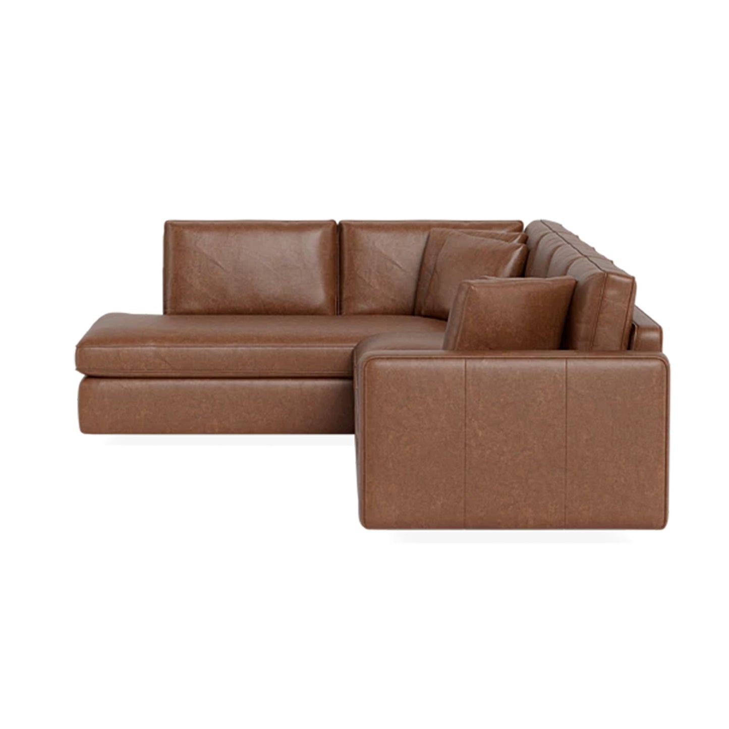 James Leather 4-Seat Bumper Sectional