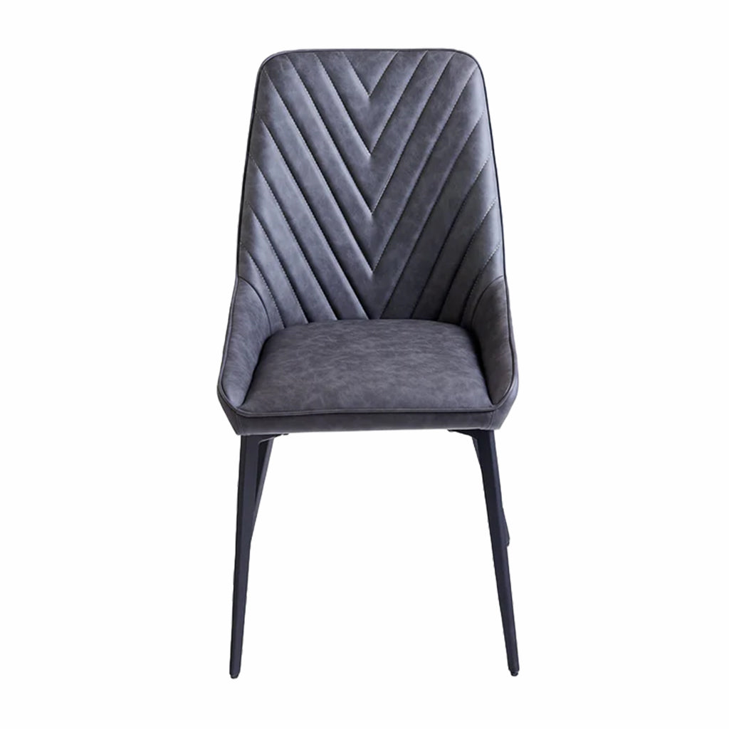 Metal Leg Upholstered Dining Chair In Charcoal (Set of 6)