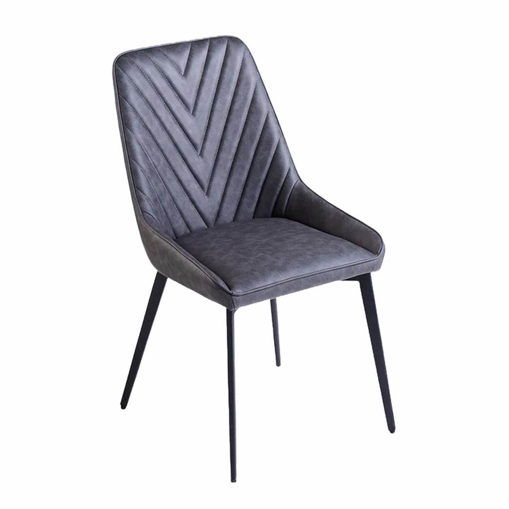 Metal Leg Upholstered Dining Chair In Charcoal (Set of 6)