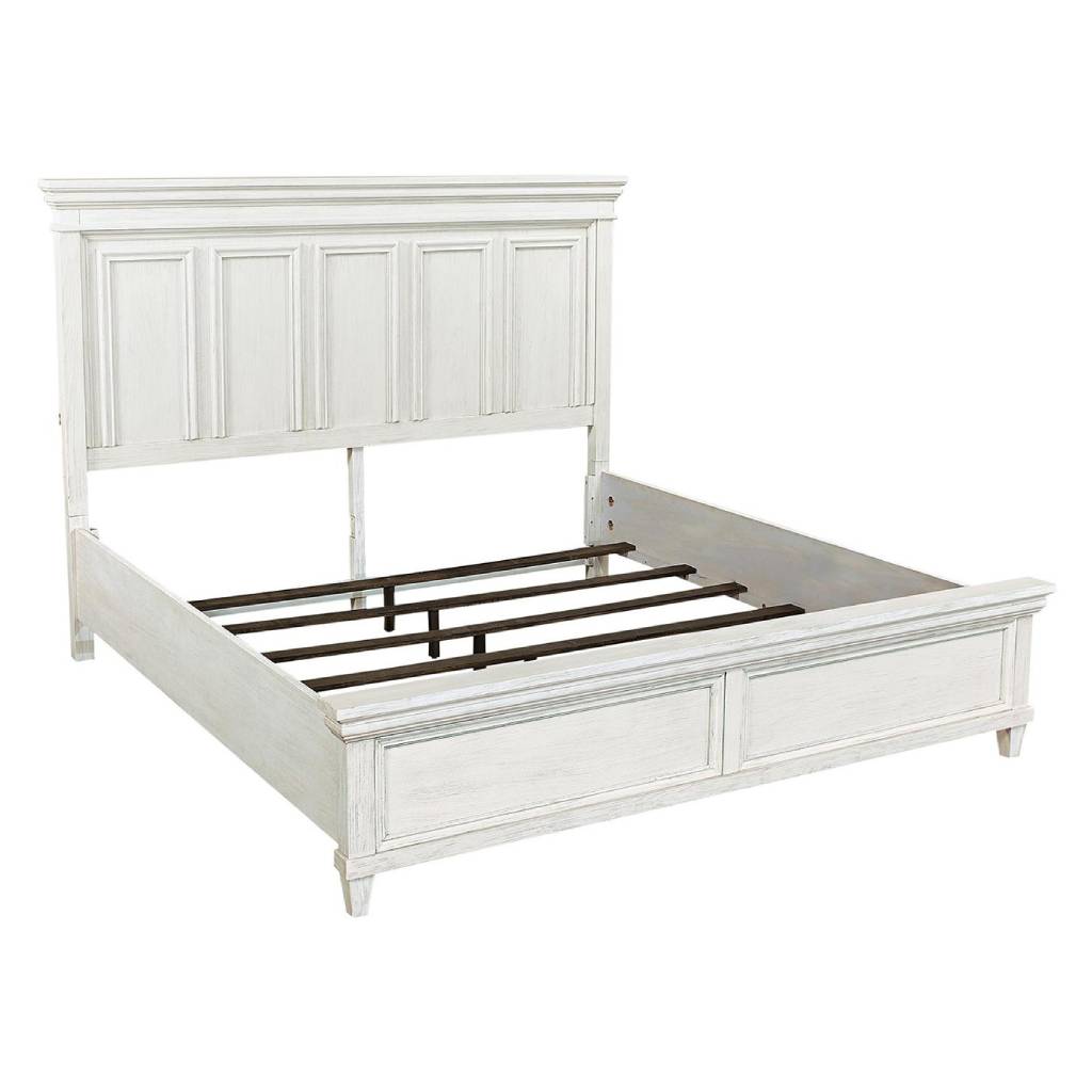 Queen Panel Storage Bedroom Set - Aged Ivory