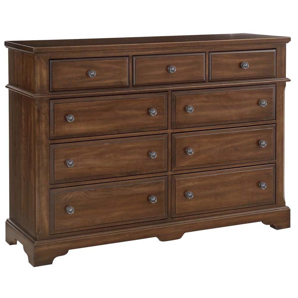 Heritage Bureau with 9 Drawers in Amish Cherry