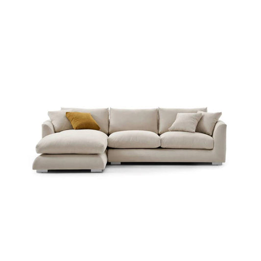 Feathers Sectional Left Chaise Sofa & Ottoman