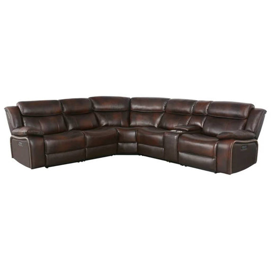 Hawthorne 6-Piece Top-Grain Leather Power Reclining Sectional