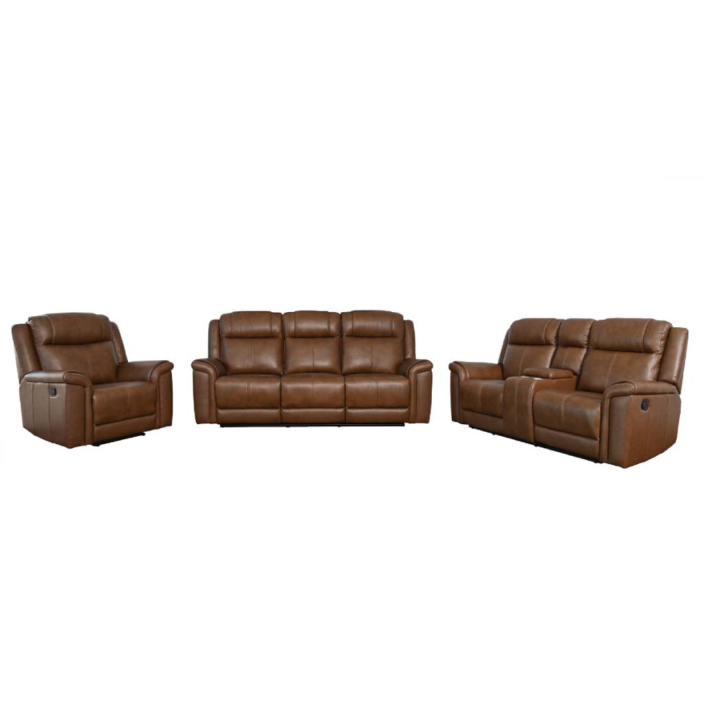 Gilmore Leather Manual Reclining Sofa (Set of 3)