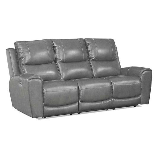 Laurel Leather Dual Power Reclining Sofa Gray