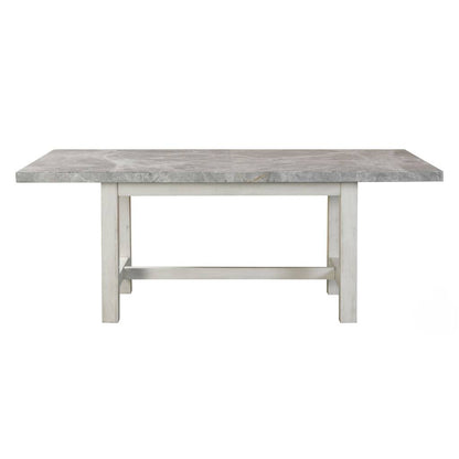 Canova Gray Marble And Cathedral White Rectangular Dining Table