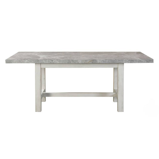 Canova Gray Marble And Cathedral White Rectangular Dining Table