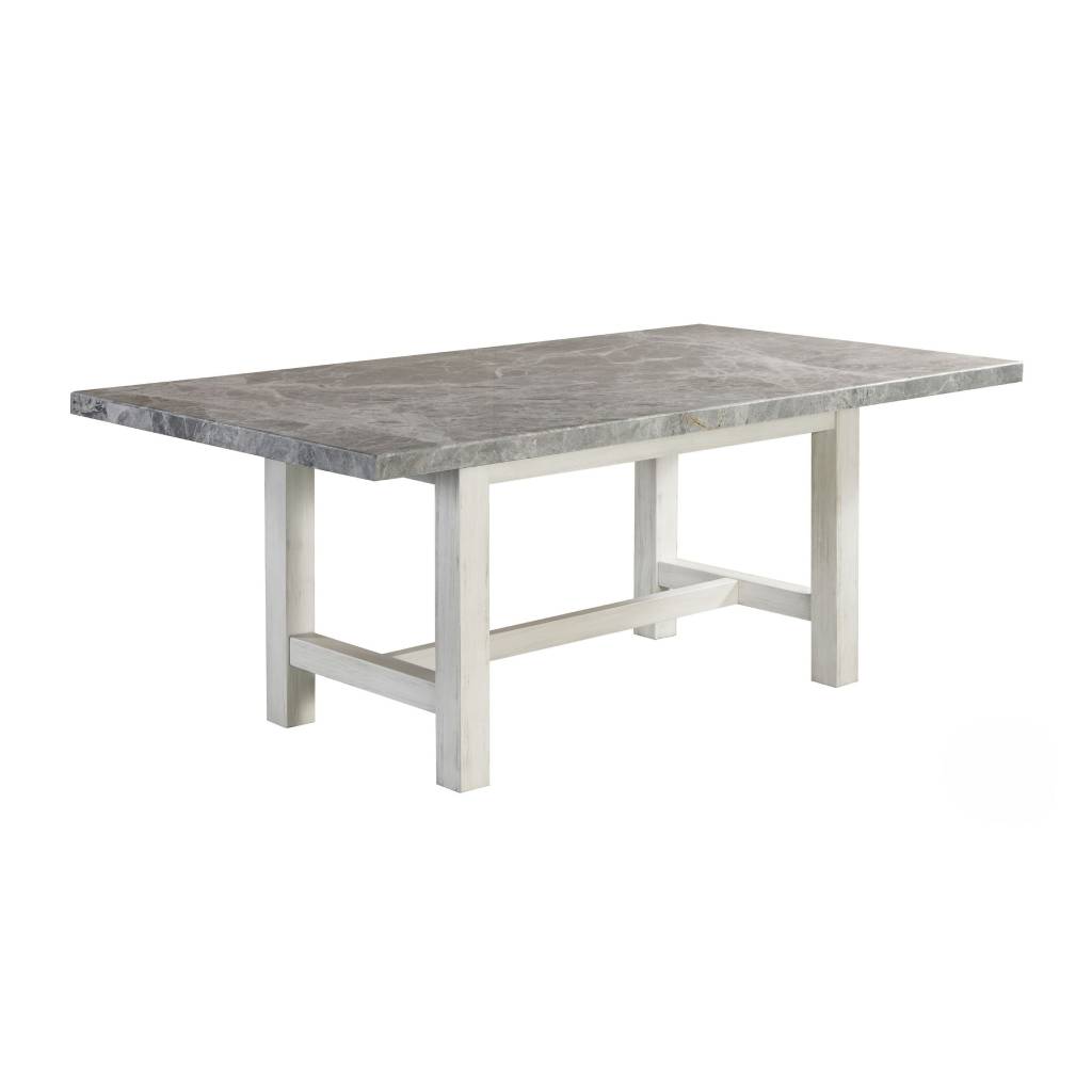 Canova Gray Marble And Cathedral White Rectangular Dining Table