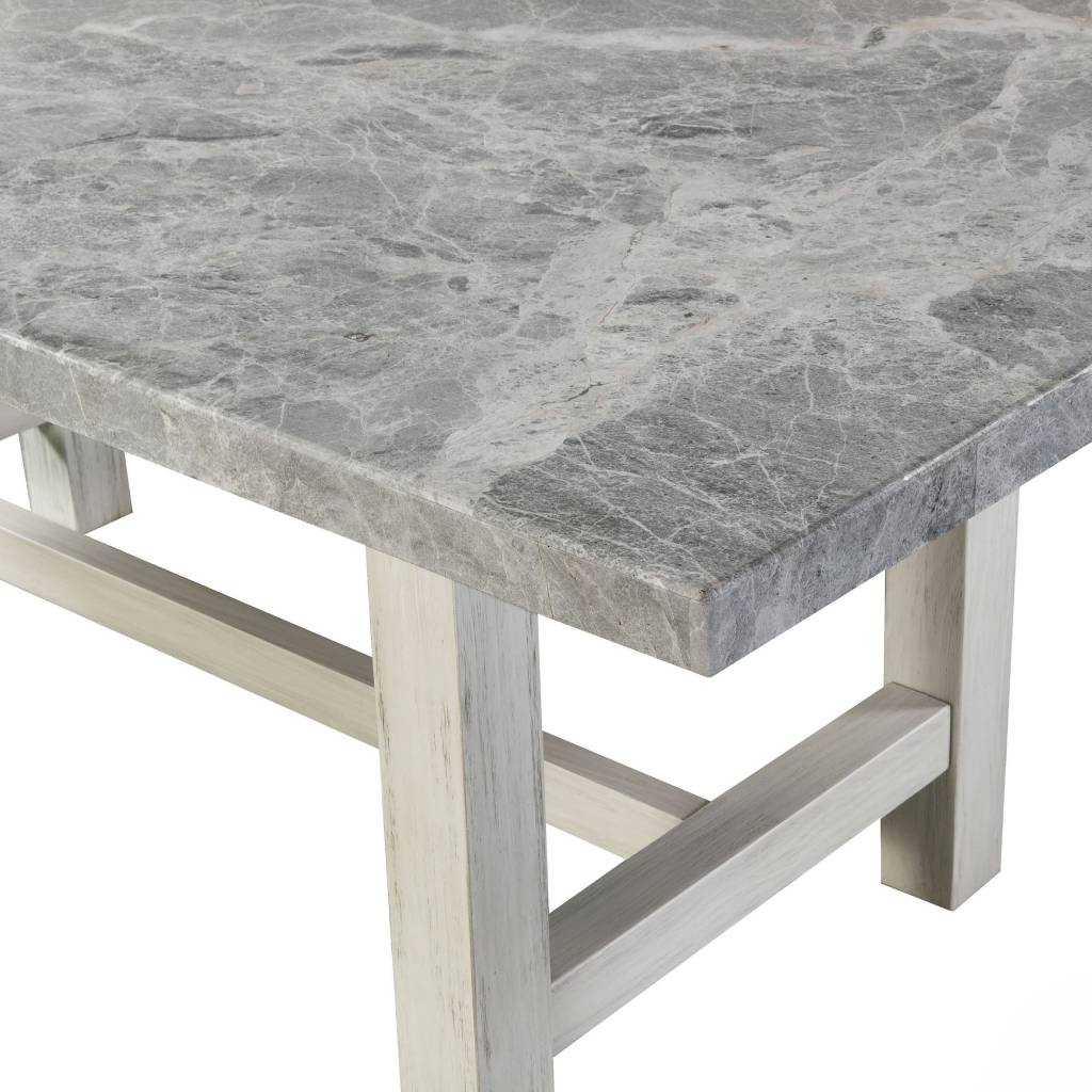 Canova Gray Marble And Cathedral White Rectangular Dining Table