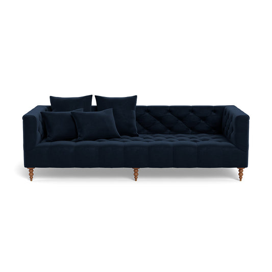 Ms. Chesterfield Fabric Sofa Navy Velvet