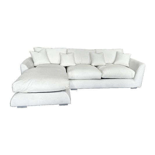 Feathers Sectional Left Chaise 2-Piece Beige (Textured)