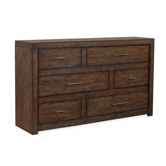 Modern Loft 6 Drawer Dresser in Brownstone - Lux Home Decor