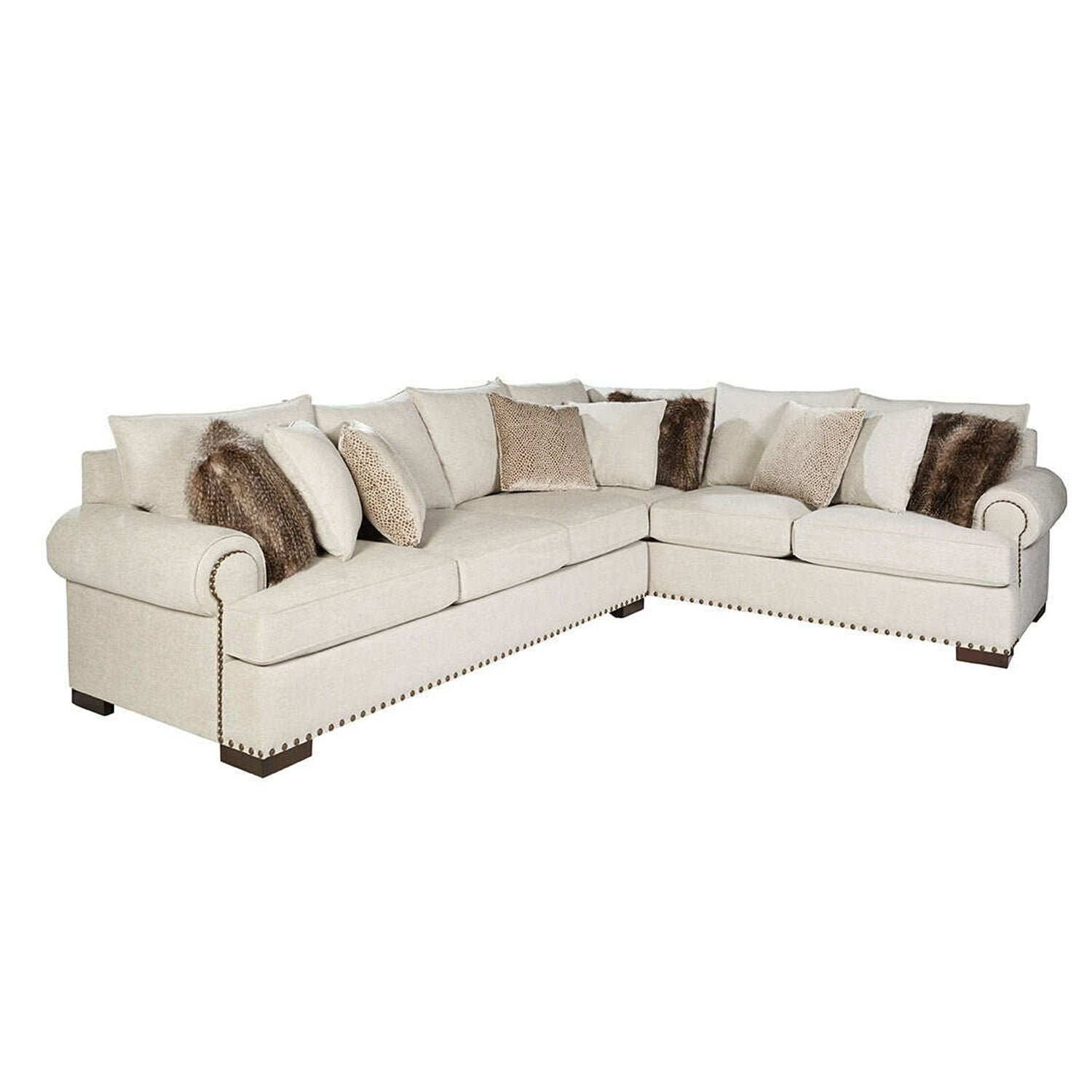 Selah Fabric Sectional with 9-Accent Pillows - Lux Home Decor