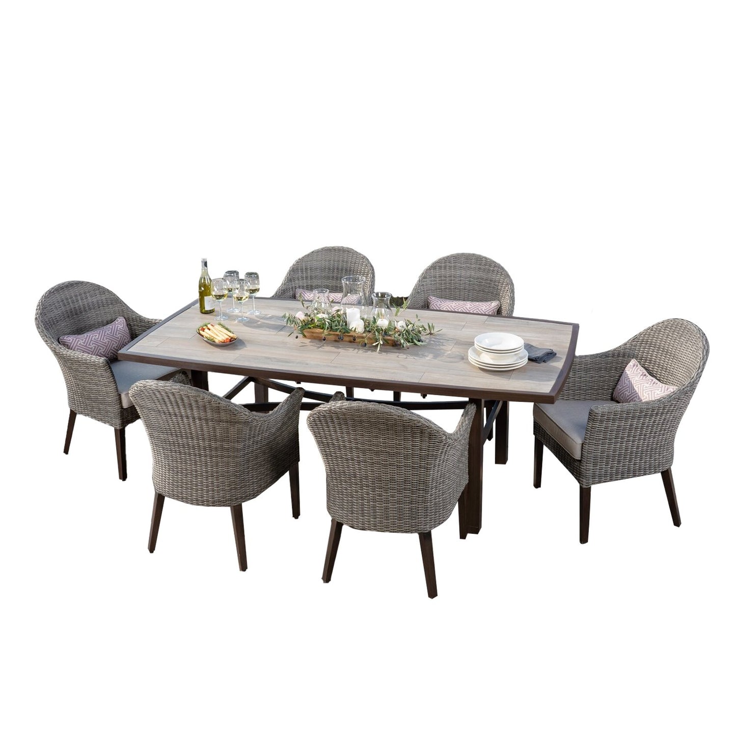 Toscana 7 Piece Dining Set Outdoor - Lux Home Decor