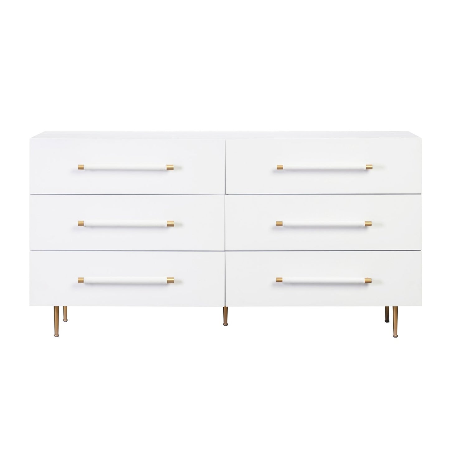 Trident White 6 Drawer Dresser - Lux Home Decor