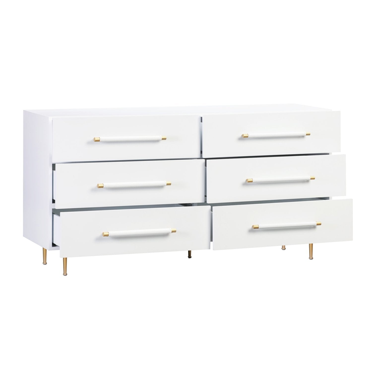 Trident White 6 Drawer Dresser - Lux Home Decor