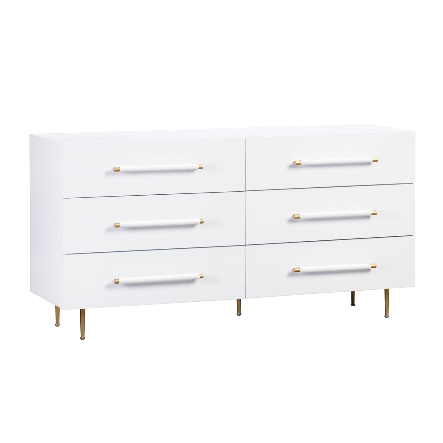 Trident White 6 Drawer Dresser - Lux Home Decor